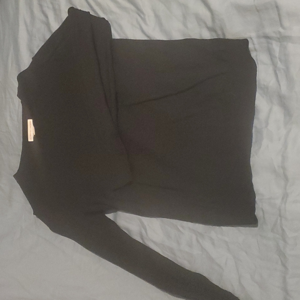 LONG sleeve Black Wool Top